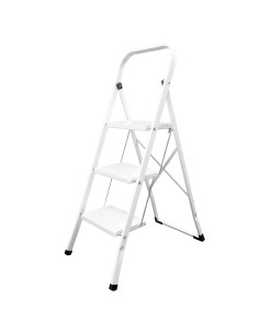 Escalerilla Acero 3 Peldaños Uso Doméstico.Escalerilla blanca