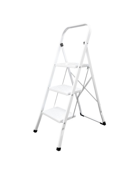 Escalerilla Acero 3 Peldaños Uso Doméstico.Escalerilla blanca