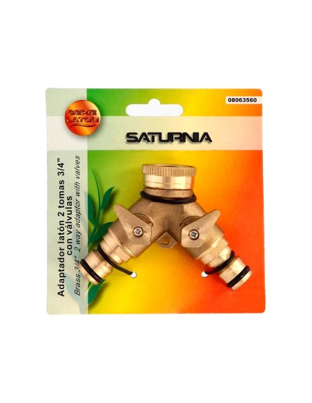 Adaptador Manguera Laton 2 tomas para Grifo 3/4"