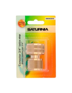 Conector Manguera Con Función STOP Fabricado en Laton 3/4" Hembra, Adaptador Grifo, Conector Grifo A Conector Rapido