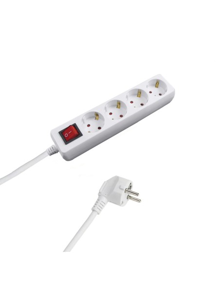 Base Multiple 4 Tomas Con Toma De Tierra Con Interruptor