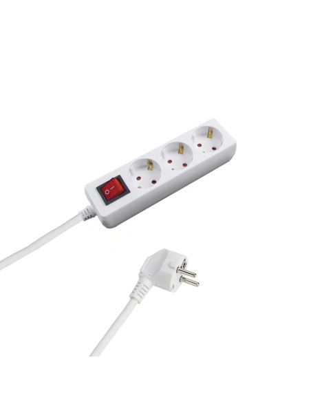 Regleta / Base Multiple 3 Tomas Con Toma De Tierra Con Interruptor