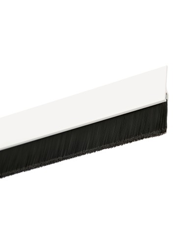 Burlete Pvc Con Cepillo. Para Puertas. Color Blanco 1 Metro