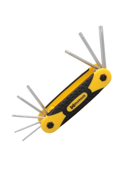 Juego Llaves Torx Plegable 8 Piezas Inviolable, Llave Torx Hexagonal, Llave Estrella, Llave Allen Estrella