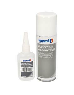 Pegamento Cianoacrilato (50 Gr.) con Acelerante (200ml) Especial materiales porosos, multiusos, plasticos, maderas, porcelana.