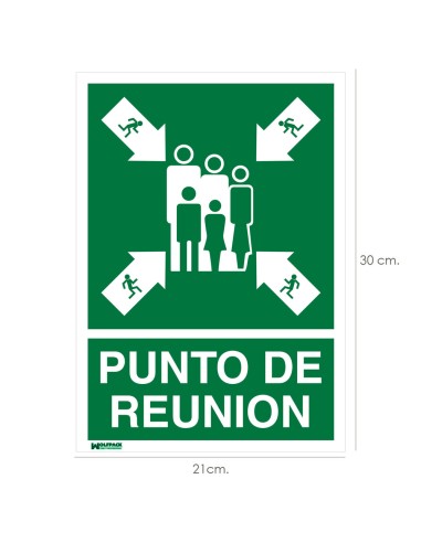 Cartel Informativo Punto De Reunion 30x21 cm.