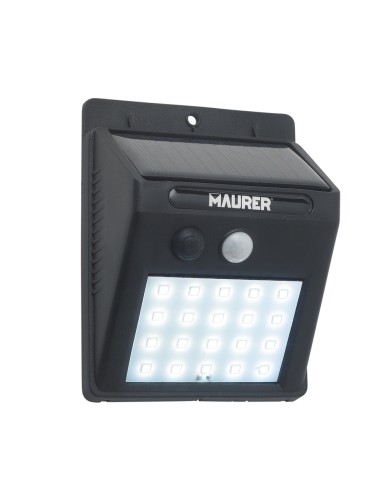Aplique Foco Solar LED Exterior IP65, 200 Lumenes, Sensor Movimiento y Crepuscular, Foco Led Bateria, Foco Solar Bateria,