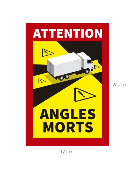 Rotulo / Pegatina Adhesivo Angulo Muerto Camion 25x17 cm. pegatina Angulo Muerto Francia Obligatoria
