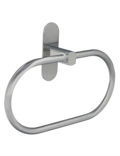 Toallero Forma Anilla Color Inox Con Efecto Espejo, Autoadhesivo Resistente, Porta Toallas, Toallero Adhesivo Pared / Mueble