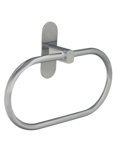 Toallero Forma Anilla Color Inox Con Efecto Espejo, Autoadhesivo Resistente, Porta Toallas, Toallero Adhesivo Pared / Mueble