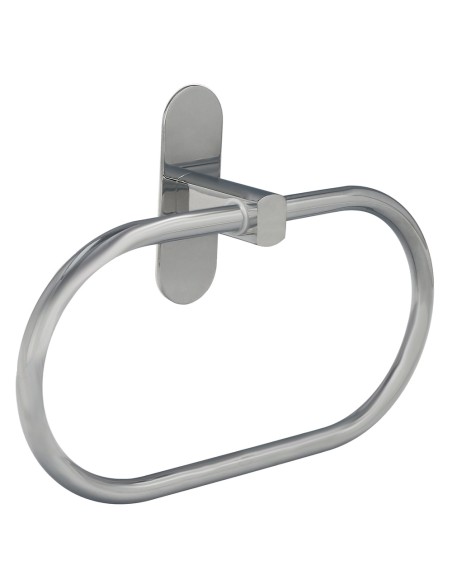 Toallero Forma Anilla Color Inox Con Efecto Espejo, Autoadhesivo Resistente, Porta Toallas, Toallero Adhesivo Pared / Mueble