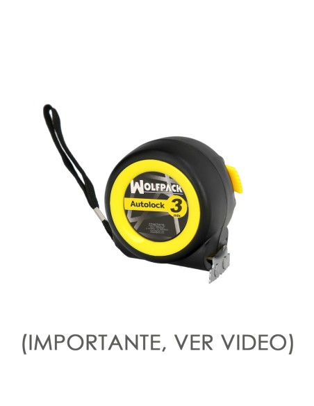 Flexometro Sistema Autolock Con Freno Automatico Longitud 3 Metros Ancho Cinta 16 mm. Magnetico. Cinta Metrica Freno Automatico
