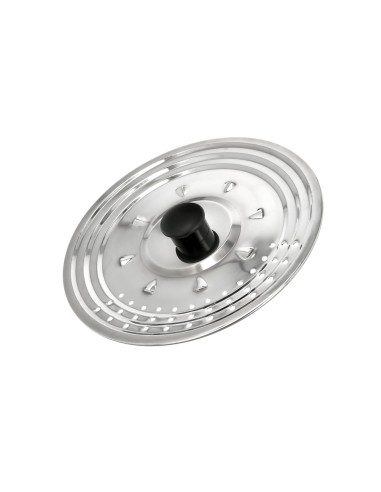 Tapadera Multiusos Acero Inoxidable Ø 21 cm. Uso Tapa Anti Salpicaduras y Escurridor. Tapadera Adpatable Diferentes Medidas