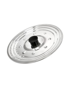 Tapadera Multiusos Acero Inoxidable Ø 25 cm. Uso Tapa Anti Salpicaduras y Escurridor. Tapadera Adpatable Diferentes Medidas