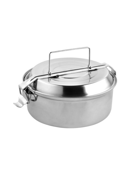 Fiambrera Metalica De Acero Inoxidable Con 2 Platos Ø 16 cm. Lunch Box, Fiambrera Metalica, Porta Alimentos Metalico,