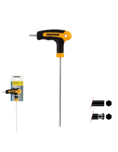 Llave Allen Con Bola Mango Bimaterial "Soft Touch" Forma T 4,0 mm. Acero Cromo Vanadio, Destornillador allen, llave hexagonal