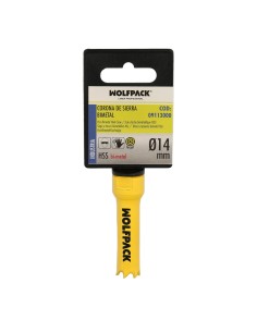 Corona Sierra Bimetal Ø 14 mm. Templado Termico, Base Reforzada. Corona Madera, Broca Agujeros Madera, Acero, Hierro, Plasticos