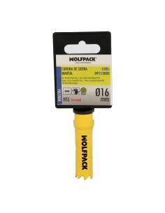 Corona Sierra Bimetal Ø 16 mm. Templado Termico, Base Reforzada. Corona Madera, Broca Agujeros Madera, Acero, Hierro, Plasticos