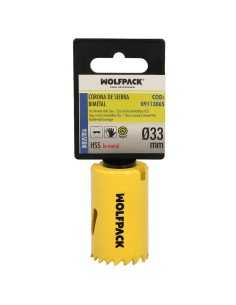 Corona Sierra Bimetal Ø 33 mm. Templado Termico, Base Reforzada. Corona Madera, Broca Agujeros Madera, Acero, Hierro, Plasticos