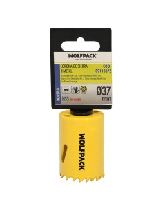 Corona Sierra Bimetal Ø 37 mm. Templado Termico, Base Reforzada. Corona Madera, Broca Agujeros Madera, Acero, Hierro, Plasticos