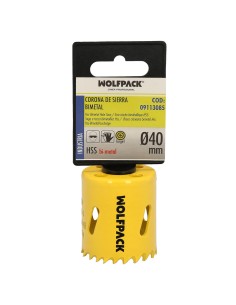 Corona Sierra Bimetal Ø 40 mm. Templado Termico, Base Reforzada. Corona Madera, Broca Agujeros Madera, Acero, Hierro, Plasticos