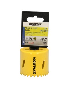 Corona Sierra Bimetal Ø 52 mm. Templado Termico, Base Reforzada. Corona Madera, Broca Agujeros Madera, Acero, Hierro, Plasticos