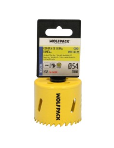 Corona Sierra Bimetal Ø 54 mm. Templado Termico, Base Reforzada. Corona Madera, Broca Agujeros Madera, Acero, Hierro, Plasticos