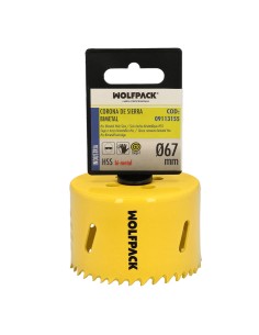 Corona Sierra Bimetal Ø 67 mm. Templado Termico, Base Reforzada. Corona Madera, Broca Agujeros Madera, Acero, Hierro, Plasticos