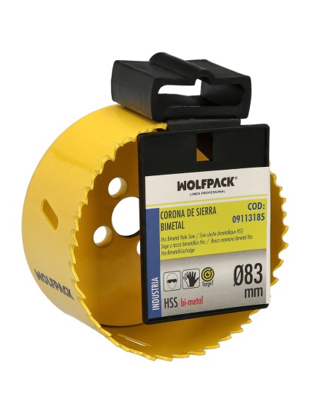 Corona Sierra Bimetal Ø 83 mm. Templado Termico, Base Reforzada. Corona Madera, Broca Agujeros Madera, Acero, Hierro, Plasticos