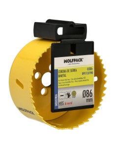 Corona Sierra Bimetal Ø 86 mm. Templado Termico, Base Reforzada. Corona Madera, Broca Agujeros Madera, Acero, Hierro, Plasticos