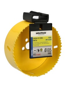 Corona Sierra Bimetal Ø 105 mm. Templado Termico, Base Reforzada. Corona Madera, Broca Agujeros Madera, Acero, Hierro, Plasticos