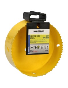 Corona Sierra Bimetal Ø 114 mm. Templado Termico, Base Reforzada. Corona Madera, Broca Agujeros Madera, Acero, Hierro, Plasticos