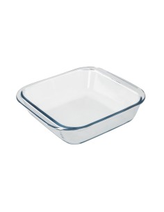 Fuente Horno Cristal Borosilicato Cuadrada 1,1litros. 18x18 cm. Ideal Meclas, Ensaladas, Postres, Cocina, Resposteria. Libre BPA