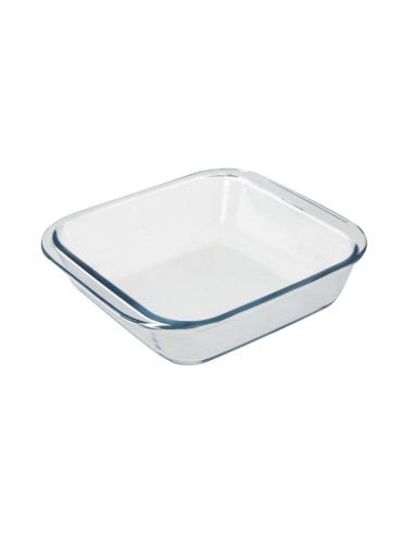 Fuente Horno Cristal Borosilicato Cuadrada 1,1litros. 18x18 cm. Ideal Meclas, Ensaladas, Postres, Cocina, Resposteria. Libre BPA