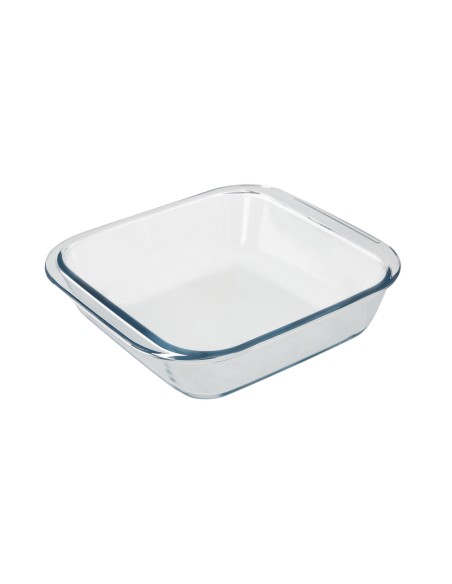 Fuente Horno Cristal Borosilicato Cuadrada 1,1litros. 18x18 cm. Ideal Meclas, Ensaladas, Postres, Cocina, Resposteria. Libre BPA