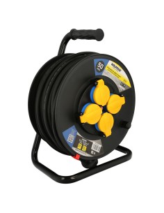 Extensible Industrial 50 metros Protección IP44 Con Tapas, Extensible Electrico, Enrollacables, Alaragadera, Cable Extensible