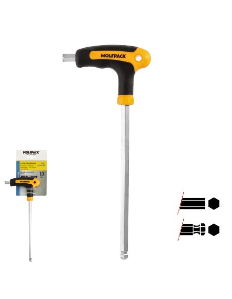 Llave Allen Con Bola Mango Bimaterial "Soft Touch" Forma T 10,0 mm. Acero Cromo Vanadio, Destornillador allen, llave hexagonal