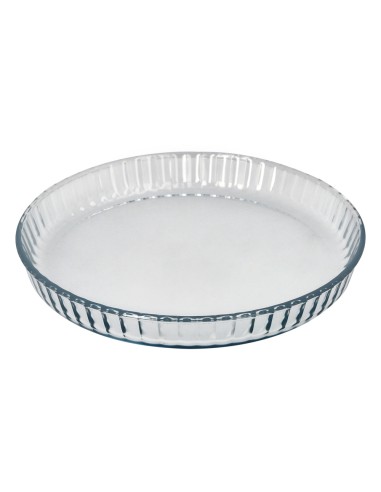 Molde Rizado Horno Cristal Borosilicato Ø 28 cm. Ideal Postres, Cocina, Resposteria, Tartas, Quiche, Libre BPA