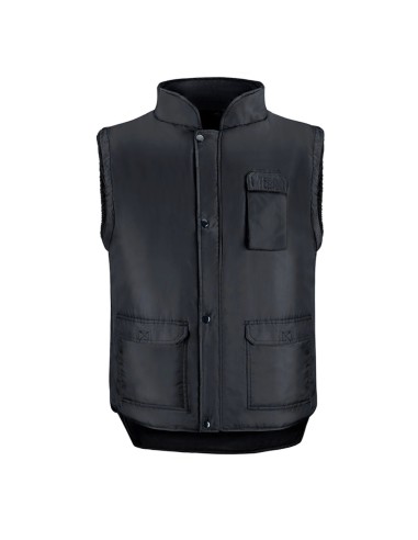 Chaleco Multibolsillos Negro XXL, Chaleco Poliester Con 3 Bolsillos Esteriores y Uno Interior, Chaleco Trabajo, Chaleco Laboral