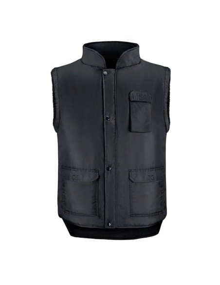 Chaleco Multibolsillos Negro XXL, Chaleco Poliester Con 3 Bolsillos Esteriores y Uno Interior, Chaleco Trabajo, Chaleco Laboral