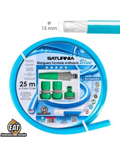 Manguera Tricotada No Torsion Blue Ø 15 mm. Rollo 25 metros. Con Accesorios, Manguera Anti Torsion, Manguera Sin Dobleces,