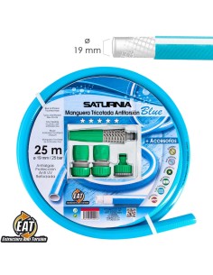 Manguera Tricotada No Torsion Blue Ø 19 mm. Rollo 25 metros. Con Accesorios, Manguera Anti Torsion, Manguera Sin Dobleces,