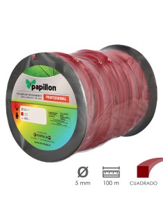 Hilo Nylon Desbrozadoras Cuadrado Professional Ø 5,0 mm. Rollo 100 metros. Hilo Nylon Corte Desbrozadores Hierba, Jardin, Maleza