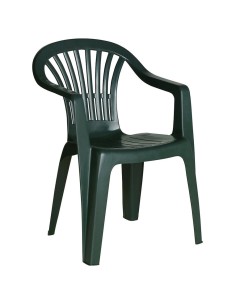 Silla Respaldo Bajo Resina Monobloc, Color Verde, Modelo Lyra