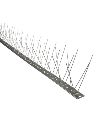 Pincho Anti Palomas / Pajaros 1 Metro Inoxidable Pincho Doble 80 Pinchos. Adaptable a Varias Posiciones