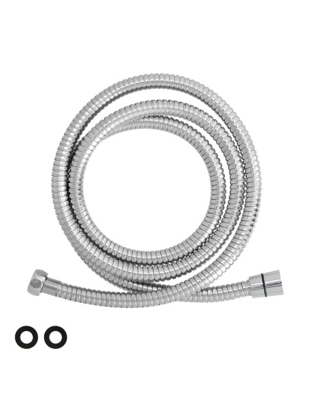 Flexo / Manguera Ducha Extensible Acero Inoxidable 1,7 a 2 Metros Accesorios de Latón. Flexible, Resistente a Torceduras,
