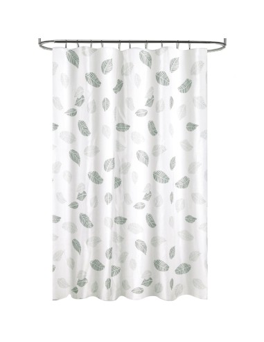 Cortina Ducha Tela Hojas 180 x 200 cm. Cortina baño, Cortina Tela Impermeable Con Anillas