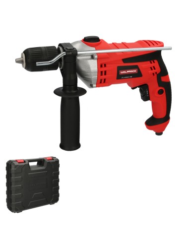 Taladro Percutor Con Variador de Velocidad 1050 Watt. Incluye Maletín, Empuñadura y Guia Metalica.