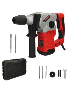 Martillo Demoledor Perforador SDS PLUS 1.500 Watt. Con Accesorios y Maletin. 4.000 IPM 6 Julios.