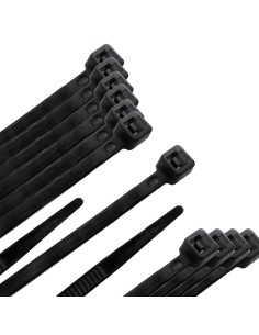 Brida Nylon 100%. Color Negro 2,5 x 100 mm. Bolsa 100 unidades. Abrazadera Plastico, Organizador Cables, Alta Resistencia